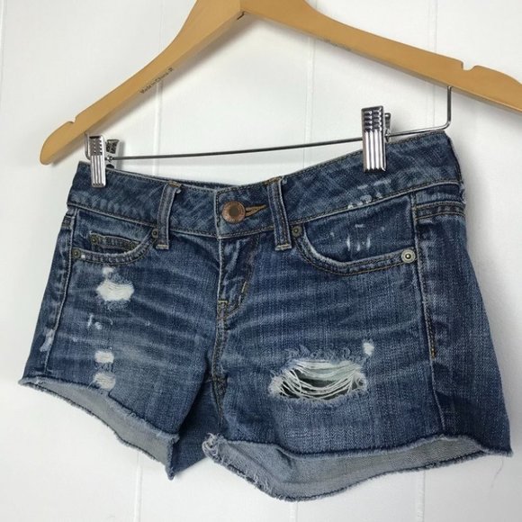 American Eagle Outfitters Pants - American Eagle 00 Distressed Destroyed Jean Shorts